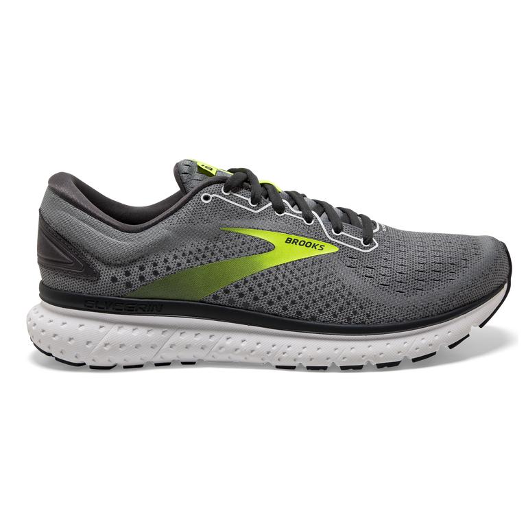 Brooks Glycerin 18 - Mens Road Running Shoes - Primer Grey/Ebony/Nightlife (52438NQFC)